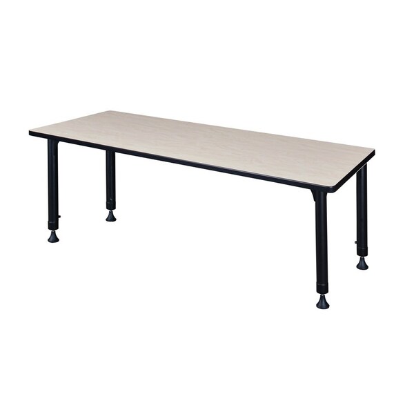 Kee Tables > Height Adjustable > Rectangular Classroom Tables, 66 W, 24 L, 23-34 H, Wood|Metal, Maple - MT6624PLAPBK