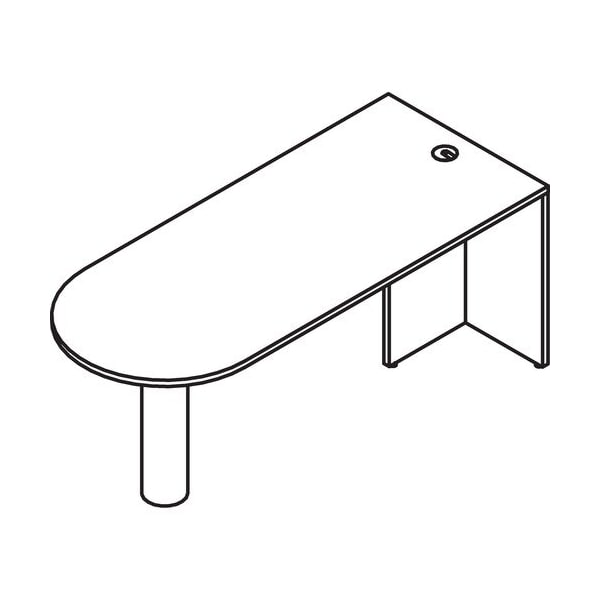 Groupe Lacasse Table, D-Shaped Surface, 66inWx30inDx29inH, Hard Rock Maple - LAS41BT3066E