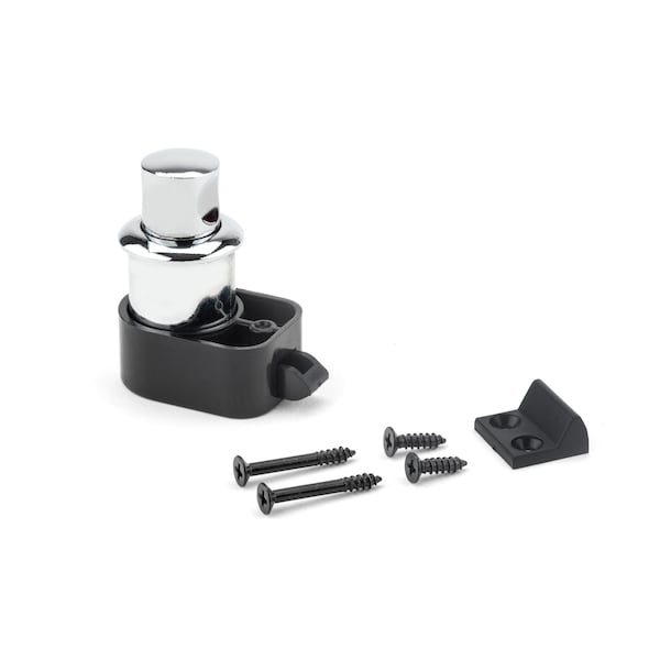 Richelieu 1 3/16-inch (30 mm) Round Push Knob with Latch, Chrome - 51003140
