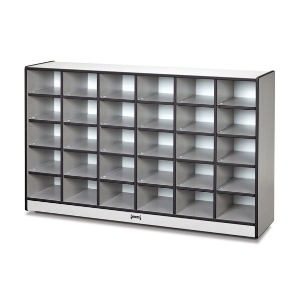 Jonti-Craft Rainbow Accents 30 Cubbie-Tray Mobile Storage, without Trays, Black - 0430JCWW180
