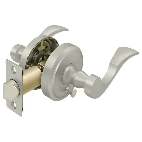 Deltana Lacovia Lever Privacy, Left Hand Satin Nickel - PRLLR2U15LH