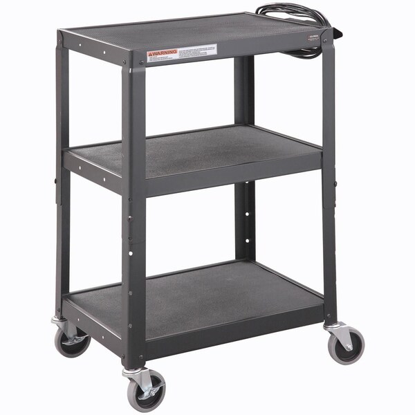Global Industrial Steel Audio Visual & Instrument Cart - Black - 113116