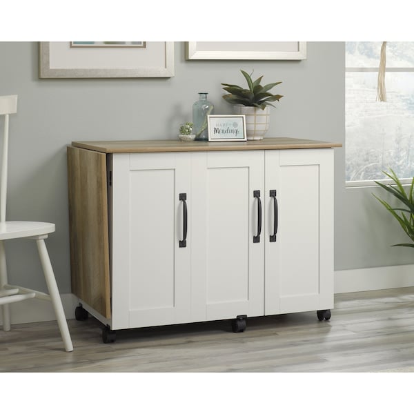 Sauder Sewing Craft Cart Sw , Drop leaf provides extra work space for sewing or crafts - 426934