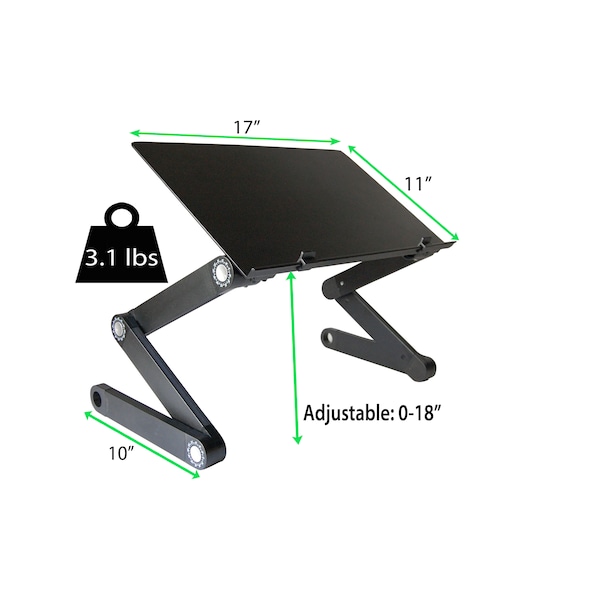 Uncaged Ergonomics Workez Professional Ergonomic Laptop Stand Adjustable Lap Desk Bed - WEPB