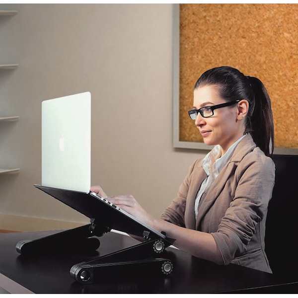 Uncaged Ergonomics Workez Professional Ergonomic Laptop Stand Adjustable Lap Desk Bed - WEPB