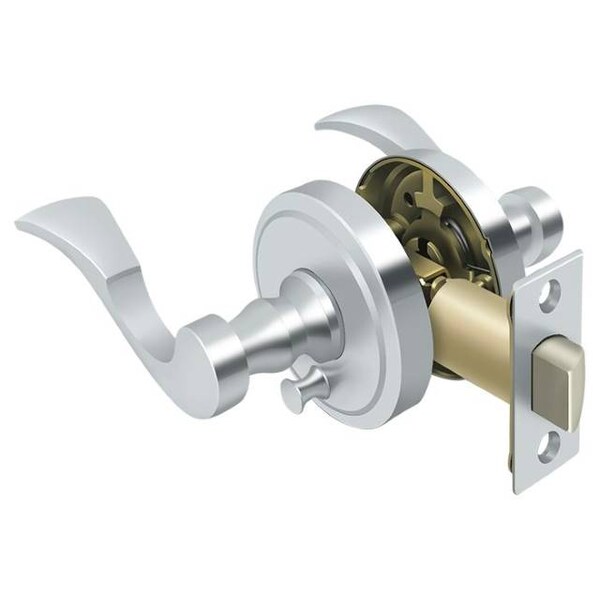 Deltana Lacovia Lever Privacy, Right Hand Bright Chrome - PRLLR2U26RH