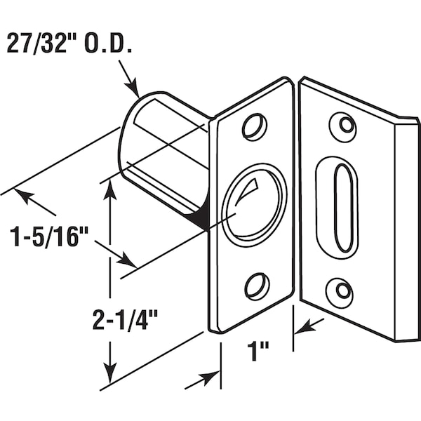 Prime-Line 27/32 in. Brass-Plated Housing and Plates, Steel Ball Catch and Inner - U 9132
