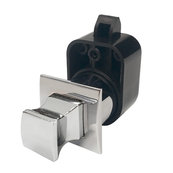 Richelieu 1 3/16-inch (30 mm) Square Push Knob with Latch, Chrome - 52003140