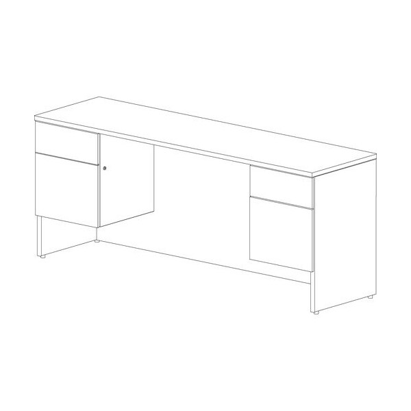 Groupe Lacasse Credenza, Double Ped, Alum Handle, B/F, 72inx20inx29in, Sahara - LAS4YF2072FR