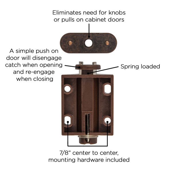 Hickory Hardware Catch 7/8 Inch Center to Center - P655-STB