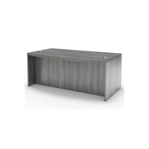 Safco Safco Aberdeen 72"W Bow Front Desk 72"W x 42"D x 29-1/2"H Gray Steel - ABD7242LGS