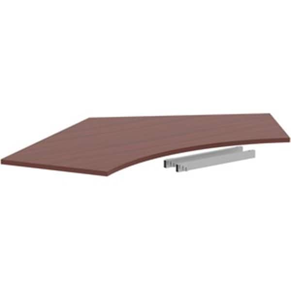 Lorell 47.25 in. Relevance Series 120 Curve Panel Top Mahogany - LLR16248