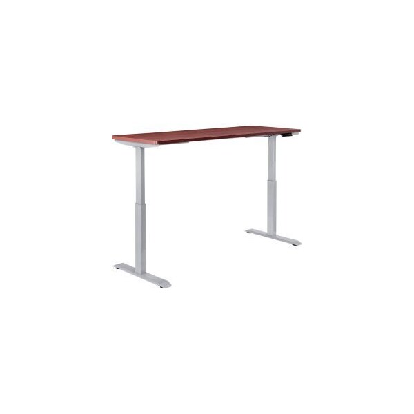 Global Equipment Interion    Electric Height Adjustable Desk, 72"W x 30"D, Mahogany W/ Gray Base - 695781MHGY