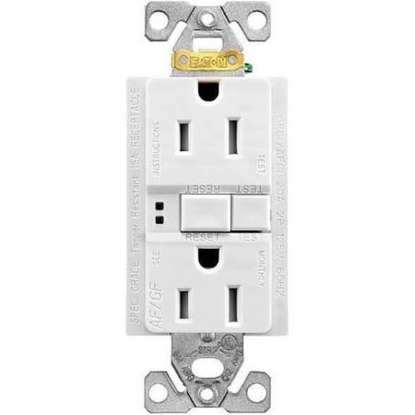 Receptáculo doble AF-GF transmisor 125V 15A; Blanco