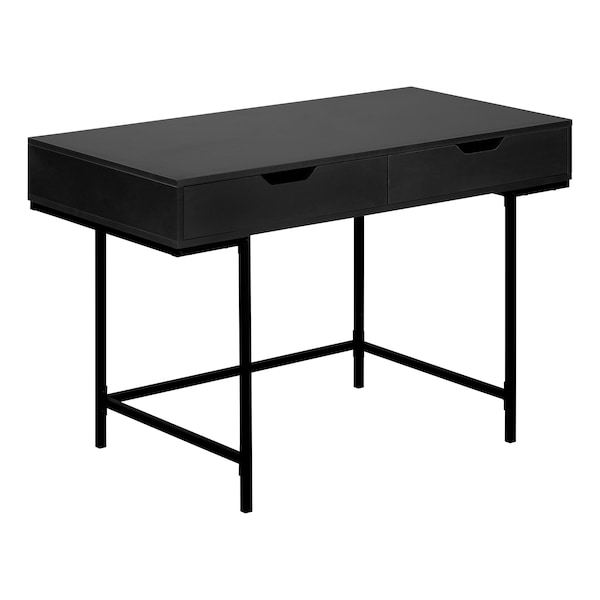 Monarch Specialties Computer Desk, Home Office, Laptop, Storage Drawers, 48"L, Work, Metal, Laminate, Black - I 7556