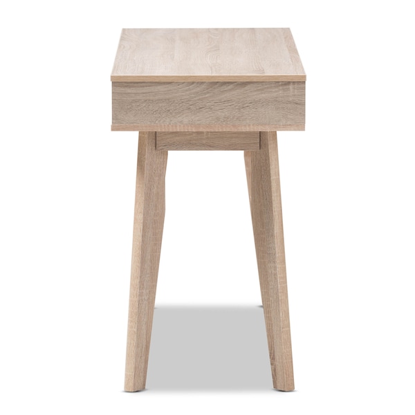 Baxton Studio Fella Mid-Century Modern 2-Drawer Oak and Grey Wood Study Desk - 138-7713