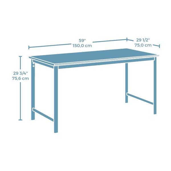 Worksense By Sauder 29.53 in D X 29.76 in H, 59.06 in W X Engineered wood, Metal - 426459
