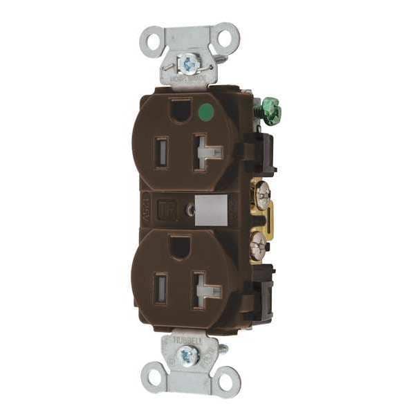 Tomacorriente Zoro Select, 20 amperios, 125V AC, montaje empotrado, toma corriente estándar duplex, 5-20R, café - 8300HBTR