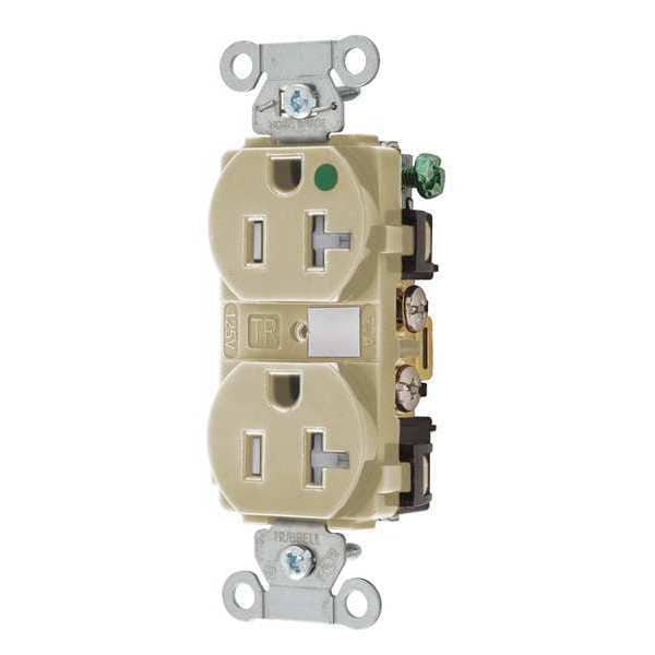 Receptáculo Zoro Select, 20 amperios, 125V AC, montaje empotrado, salida dúplex estándar, 5-20R, marfil - 8300HBITR
