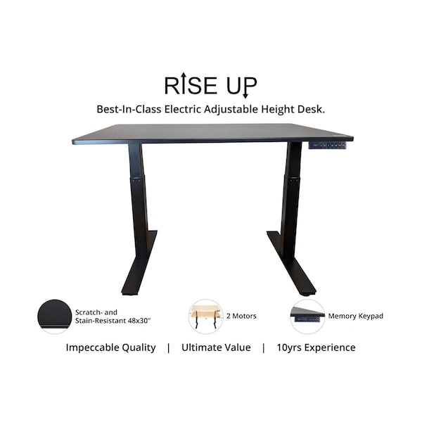 Gfancy Fixtures Premier Black Dual Motor Electric Office Adjustable Standing Desk - GF3684248