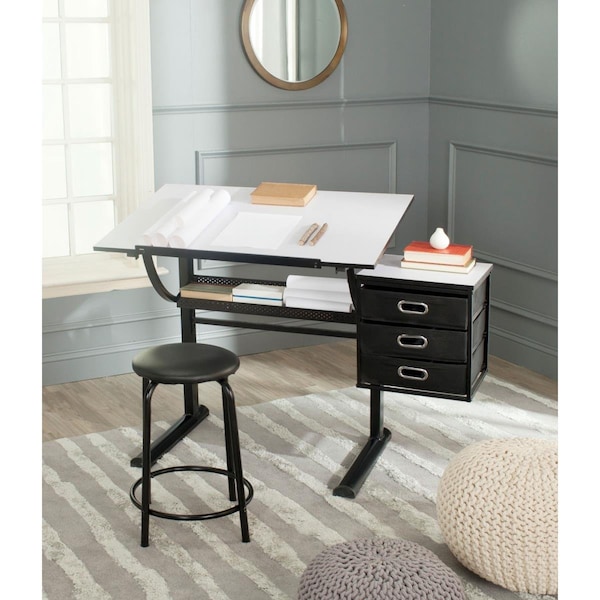 Safavieh Harvard Writing Desk, Black & White - FOX2218A
