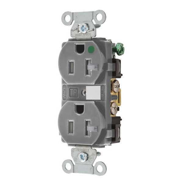 Receptáculo Zoro Select, 20 amperios, 125V CA, montaje al ras, toma dúplex estándar, 5-20R, gris - 8300HBGRTR