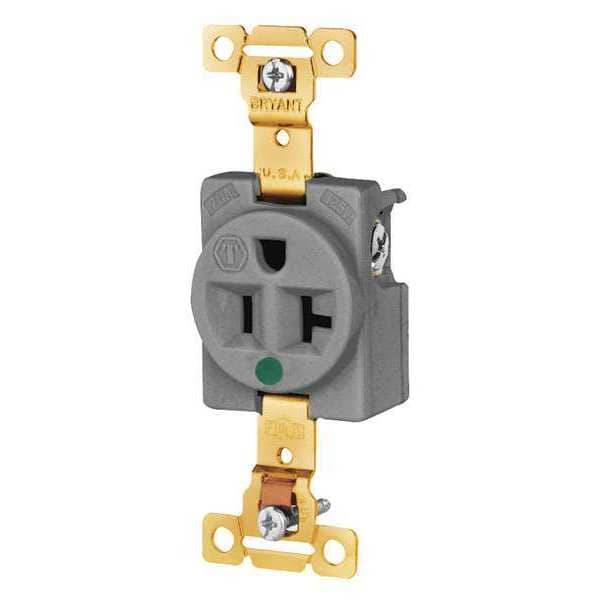 Receptáculo Zoro Select, 20 A Amperios, 125V CA, Montaje al Ras, Salida Individual, 5-20R, Gris - 8310GRY
