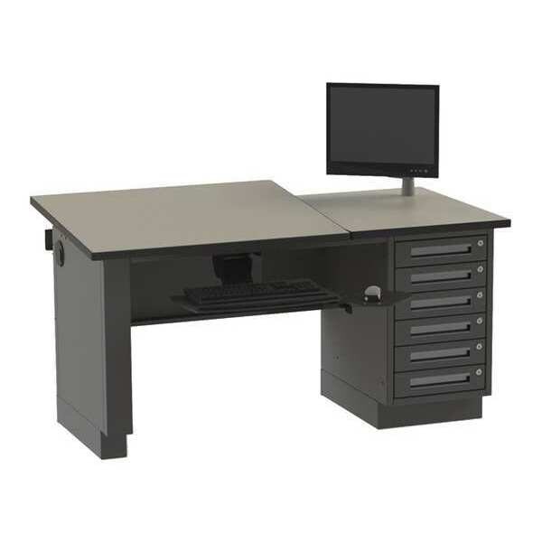 Greene Manufacturing Single Drafting Station CAD/Drafting Station, 30"Dx30"W Fixed, 30" D X 29" H, 60" W X - DTF-3030.F