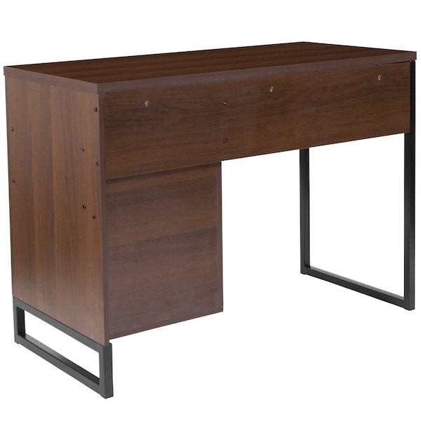 Flash Furniture Computer Desk Computer Desk, Black Metal Frame, Coffee, 19-1/2" D X 29-1/2" H, 41-1/4" W X Laminate - NAN-NJ-HD10168-GG