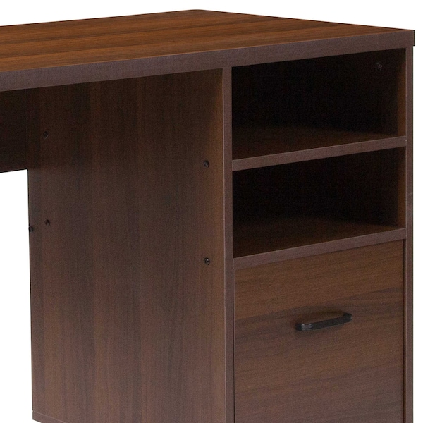 Flash Furniture Computer Desk Computer Desk, Black Metal Frame, Coffee, 19-1/2" D X 29-1/2" H, 41-1/4" W X Laminate - NAN-NJ-HD10168-GG
