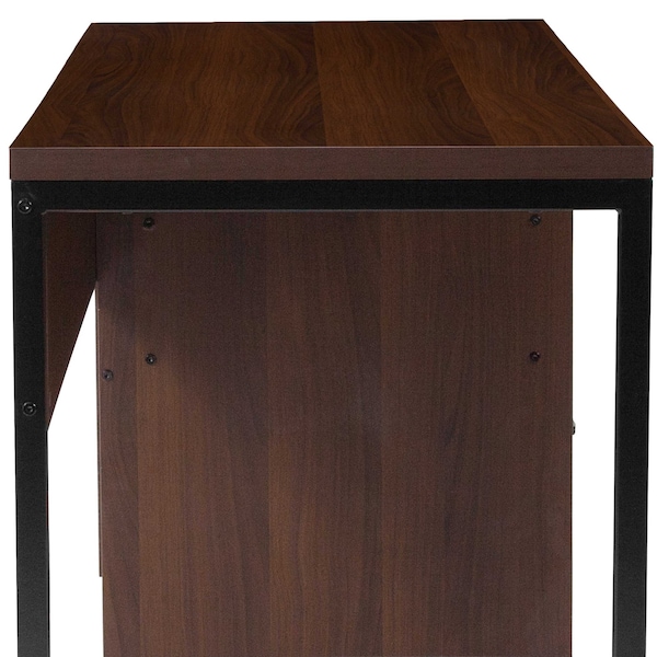Flash Furniture Computer Desk Computer Desk, Black Metal Frame, Coffee, 19-1/2" D X 29-1/2" H, 41-1/4" W X Laminate - NAN-NJ-HD10168-GG