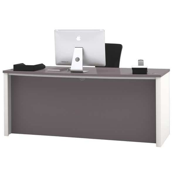 Bestar Executive Desk Executive Desk, 29.8" D X 30.4" H, 71.1" W X Melamine, Slate/Sandstone - 93850-59