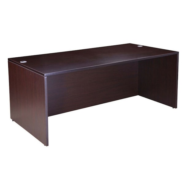 Boss Desk Shell Office Desk Shell, 36" D X 29" H, 71" W X Wood, Mocha - N101-MOC