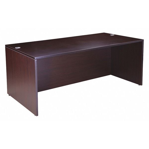 Boss Desk Shell Office Desk Shell, 36" D X 29" H, 71" W X Wood, Mocha - N101-MOC