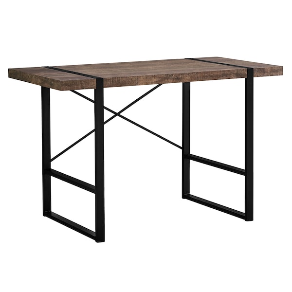 Monarch Specialties Computer Desk, Home Office, Laptop, 48"L, Work, Metal, Laminate, Brown, Black, Contemporary, Modern - I 7314