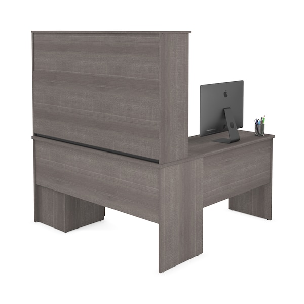 Bestar Innova Plus L-Shaped Desk, Bark Gray - 92421-47