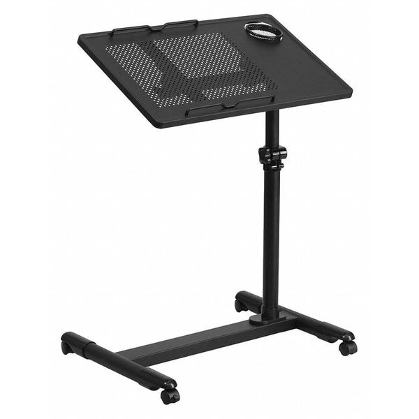 Flash Furniture Adjustable Height Steel Mobile Computer Desk Adjustable-Height Computer Stand, 17 1/2 in D X Black - NAN-JG-06B-BK-GG