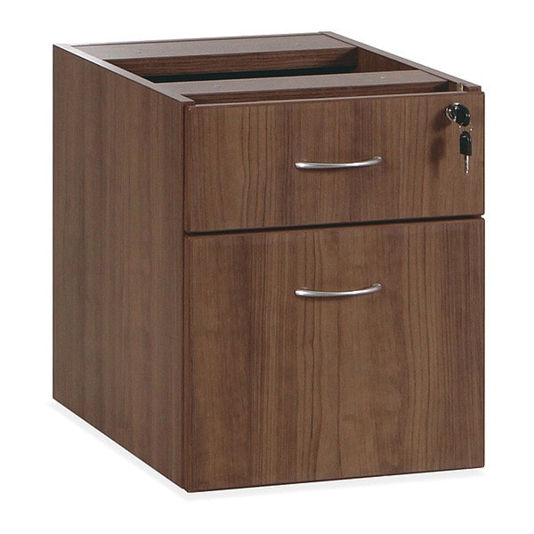 Lorell Pedestal Desk Hanging Pedestal, 15.5" D X 18.9" H, 15.5" W X PVC (Edge), Steel (Slide), Walnut - LLR69987