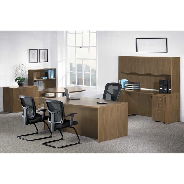 Lorell Pedestal Desk Hanging Pedestal, 15.5" D X 18.9" H, 15.5" W X PVC (Edge), Steel (Slide), Walnut - LLR69987