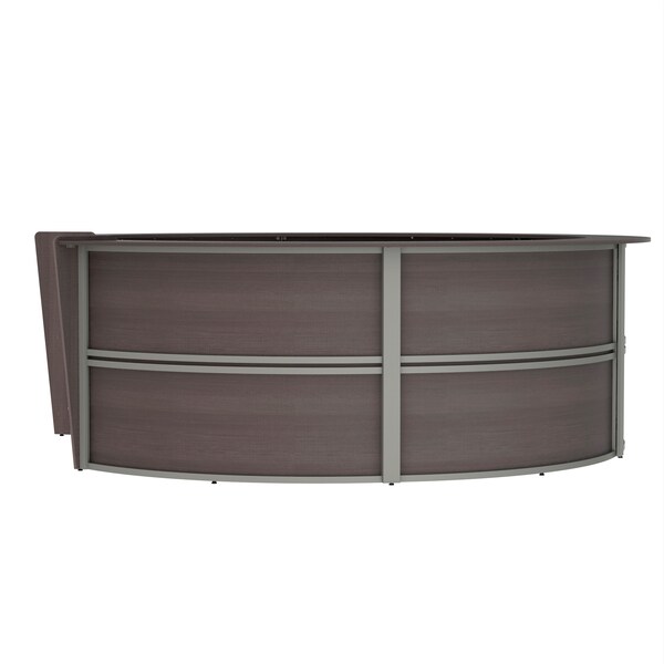 Linea Italia Reception Desk 11.1 ft D X 46 in H, 11.8 ft W X Thermofused Laminate, Mocha - ZUT299