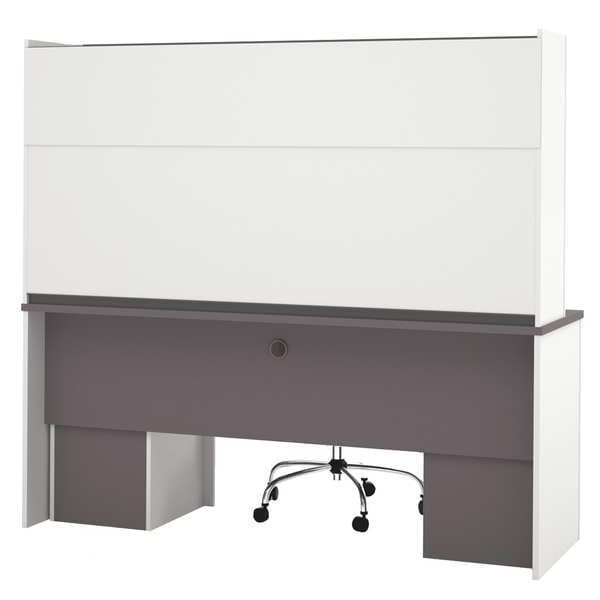 Bestar Credenza Credenza, 23.4" D X 65.9" H, 71.1" W X Melamine, Slate/Sandstone - 93860-59