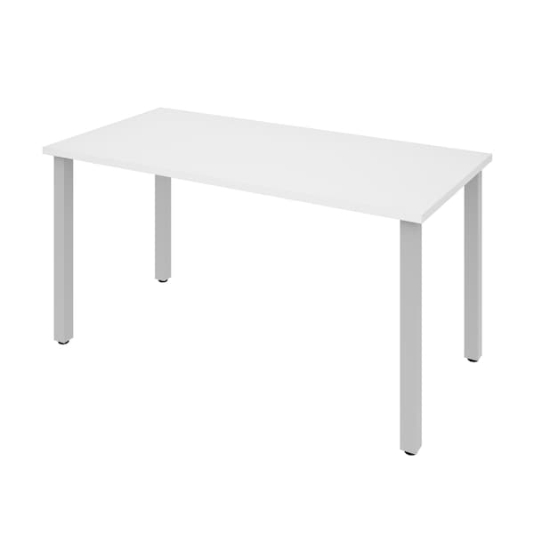 Bestar Universel 60W Table Desk with Square Metal Legs, White - 65865-17