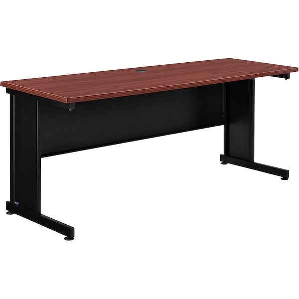 Interion By Global Industrial Office Desk, 24 in D X 30 in H, 72 in W X Steel Frame, Laminate Top, Mahogany - 240346MH