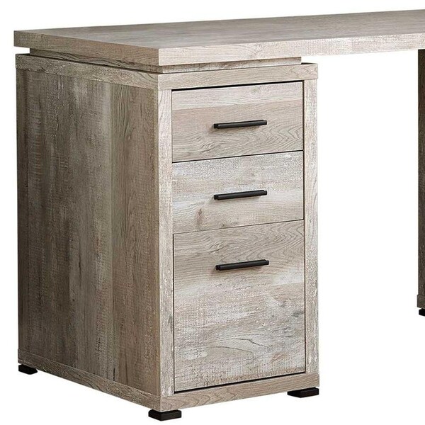 Homeroots 29 in. Taupe Reclaimed Wood Particle BoardHollow Core & MDF Computer Desk - 333523