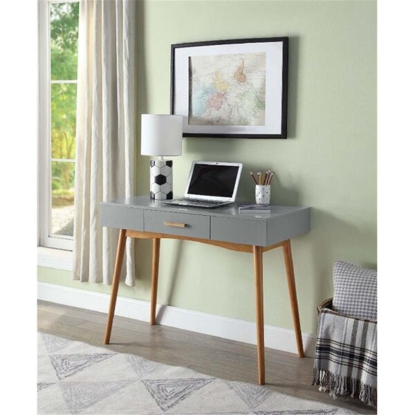Convenience Concepts Oslo 1 Drawer Desk - Gray - HI2539886