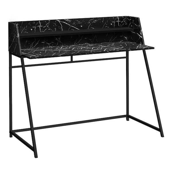 Monarch Specialties Computer Desk, Home Office, Laptop, Storage Shelves, 48"L, Work, Metal, Laminate, Black Marble Look - I 7544