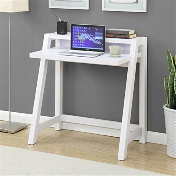 Convenience Concepts Newport Lilly Desk with Top Shelf - White - CO54155