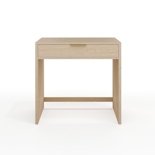 Martha Stewart Kayden Home Office Modular Single-Drawer Desk in Light Natural w/Brushed Gold Hardware - NAN-FY-23042-TB-LNT-GLD-MS