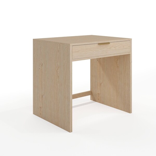 Martha Stewart Kayden Home Office Modular Single-Drawer Desk in Light Natural w/Brushed Gold Hardware - NAN-FY-23042-TB-LNT-GLD-MS
