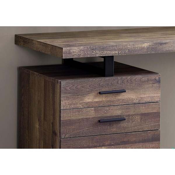 Homeroots 30 in. Reclaimed Wood Particle Board & Black Metal Computer Desk - 333509